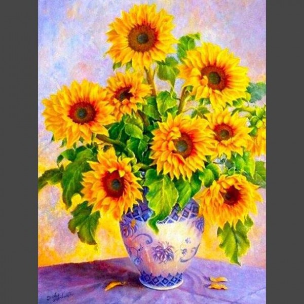 Sonnenblume in cooler Vase Diamond Painting Diamant Malerei