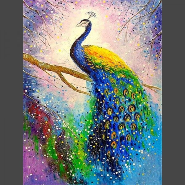 Pfau am beobachten Diamond Painting Diamant Malerei
