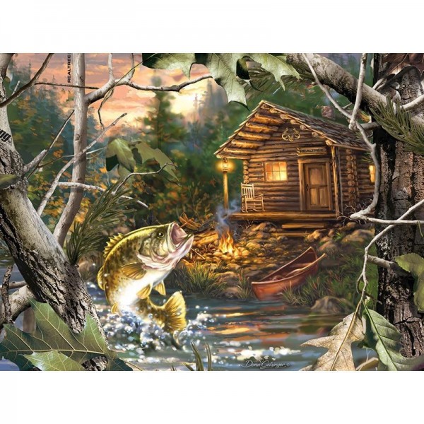 Fisch im Wald Diamond Painting Diamant Malerei