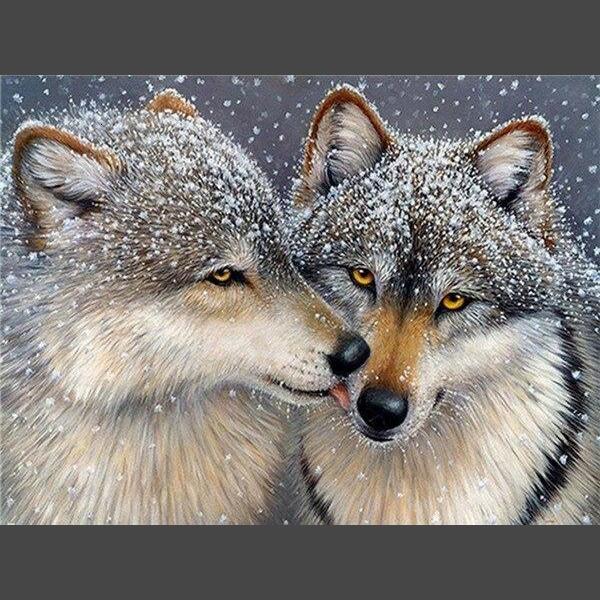 Wolf Schnee Diamond Painting Diamant Malerei