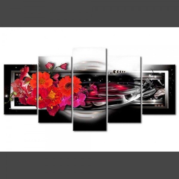 Rote Blumen Multi Panel Diamond Painting Diamant Malerei