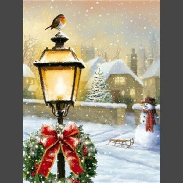 Vogel Schnee 9 Diamond Painting Diamant Malerei