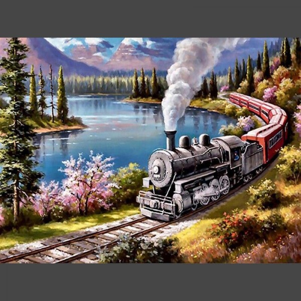 Lokomotive 12 Diamond Painting Diamant Malerei