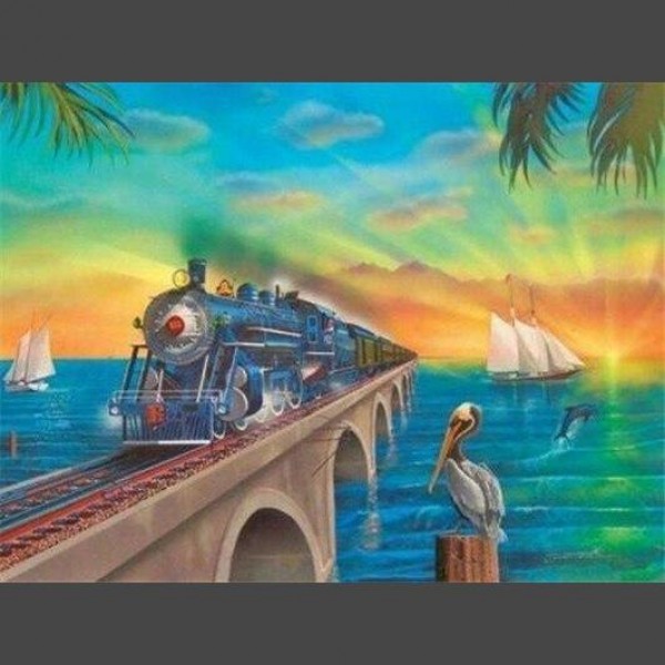 Lokomotive 2 Diamond Painting Diamant Malerei