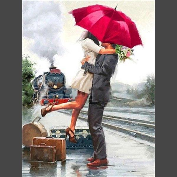 Paar - Lokomotive Diamond Painting Diamant Malerei