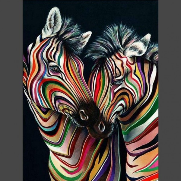 Zebra bunt Diamond Painting Diamant Malerei