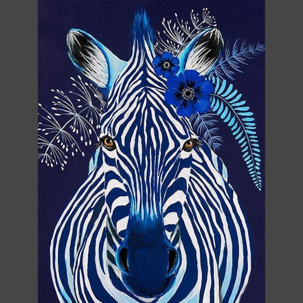 Zebra blau Diamond Painting Diamant Malerei