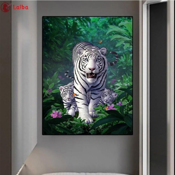 Tiger im wald Diamond Painting Diamant Malerei