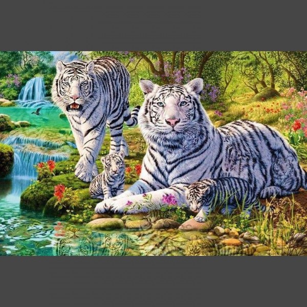 Bengal Tiger Familie Diamond Painting Diamant Malerei 4SA1