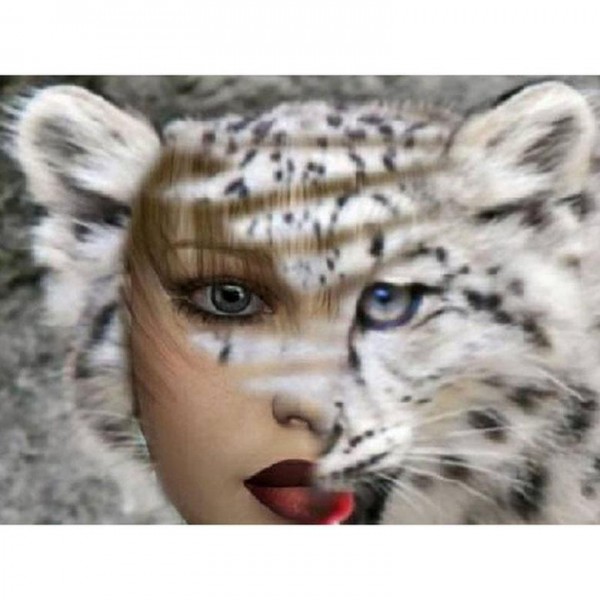 Bengal Tiger / Mensch Diamond Painting Diamant Malerei