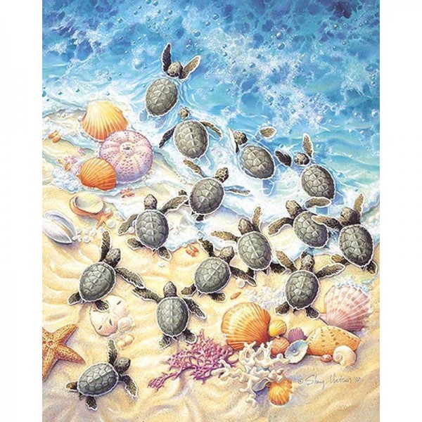 Schildkröten am Strand Diamond Painting Diamant Malerei