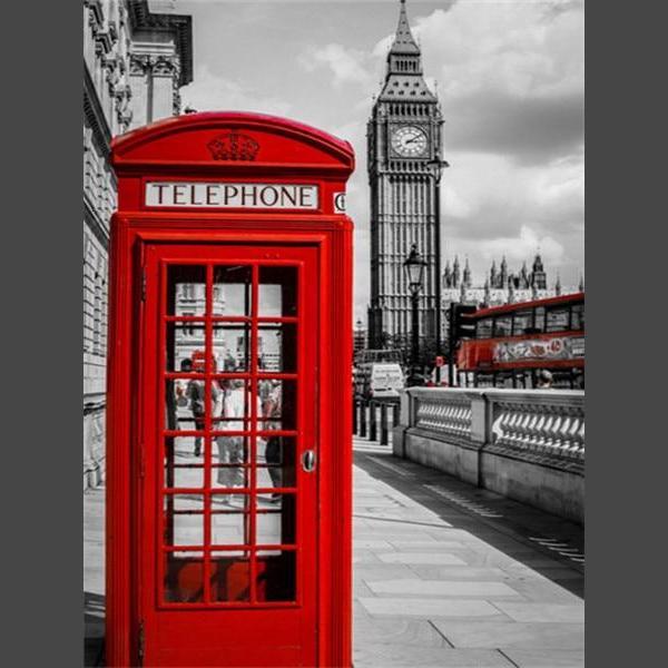 Telefonkabine Big Ben Diamond Painting Diamant Malerei