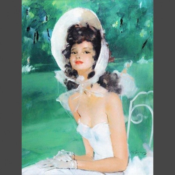 Pinup Weiss 1 Diamond Painting Diamant Malerei