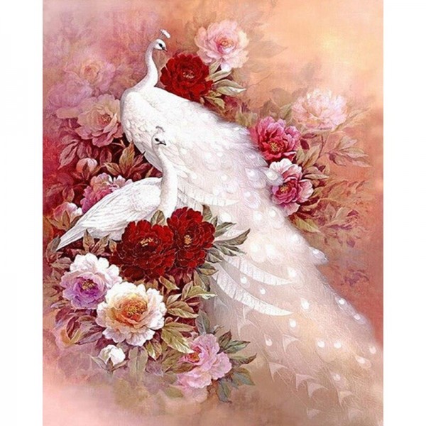 Schwan mit Blumen Diamond Painting Diamant Malerei