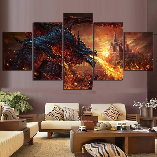 Feuerdrache Multi Panel Diamond Painting Diamant Malerei