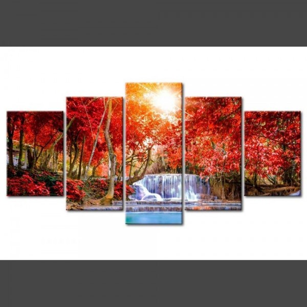 Sonne - Wasserfall Multi Panel Diamond Painting Diamant Malerei