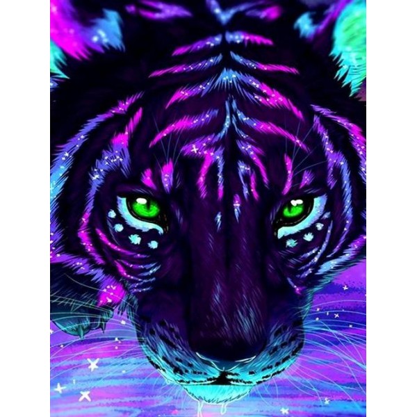 Leuchtender Tiger 1 Diamond Painting Diamant Malerei