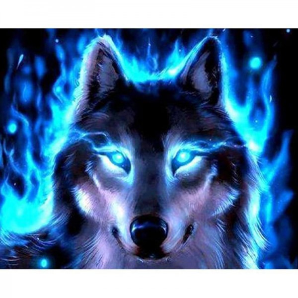 Leuchtender Wolf Diamond Painting Diamant Malerei