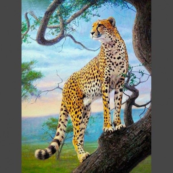 Leopard - 12 Diamond Painting Diamant Malerei