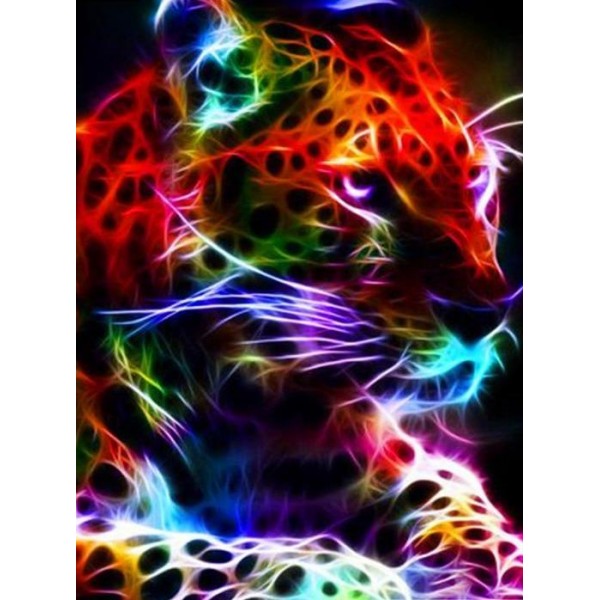 Leuchtender Leopard Diamond Painting Diamant Malerei