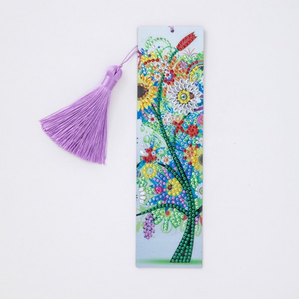 Lesezeichen Blumen für deine Bücher Diamond Painting