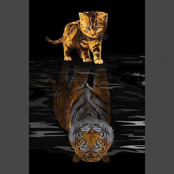 Katze / Tiger Fantasy Diamond Painting Diamant Malerei 4SA111