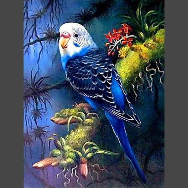 Wellensittich Blau Diamond Painting Diamant Malerei