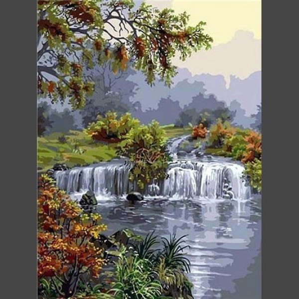 Fantasie Wasserfall Diamond Painting Diamant Malerei