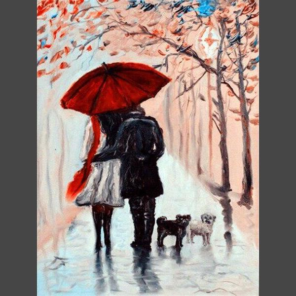 Fantasie Hund & Paar Diamond Painting Diamant Malerei