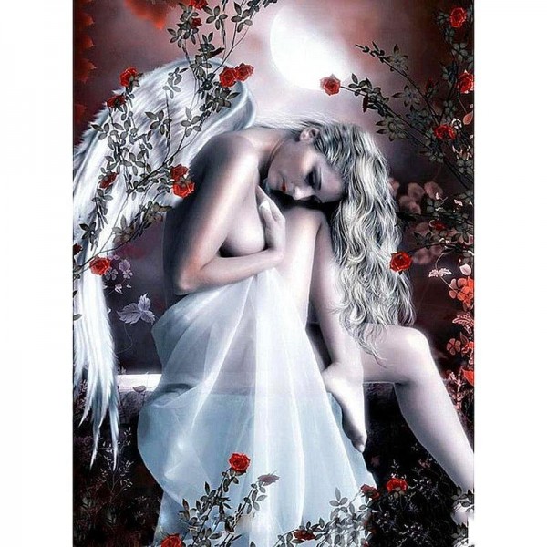 Engel mit Rosen Diamond Painting Diamant Malerei