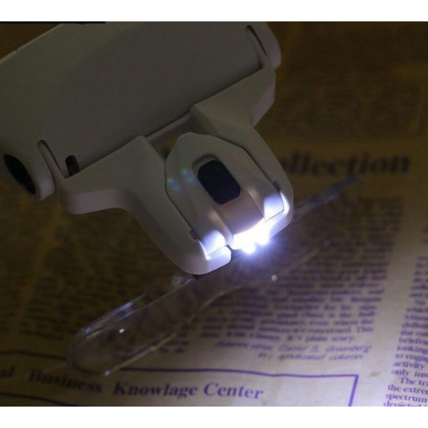 Brille mit 5 verschiedene Lupengläser und Licht
