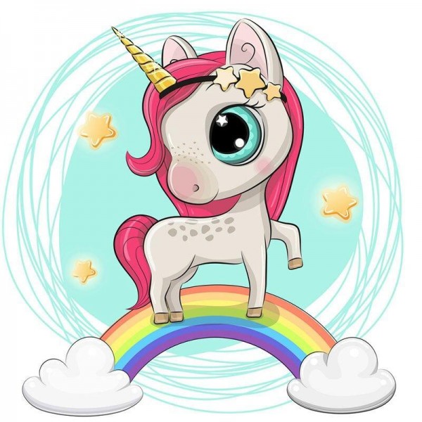 Kinder - Einhorn 9 Diamond Painting Diamant Malerei