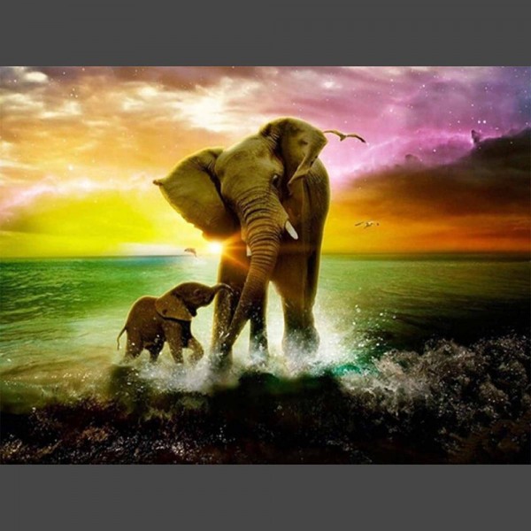 Elefant 2 Diamond Painting Diamant Malerei