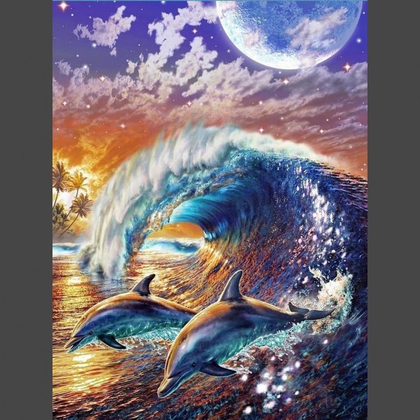 Delfine 9 Diamond Painting Diamant Malerei