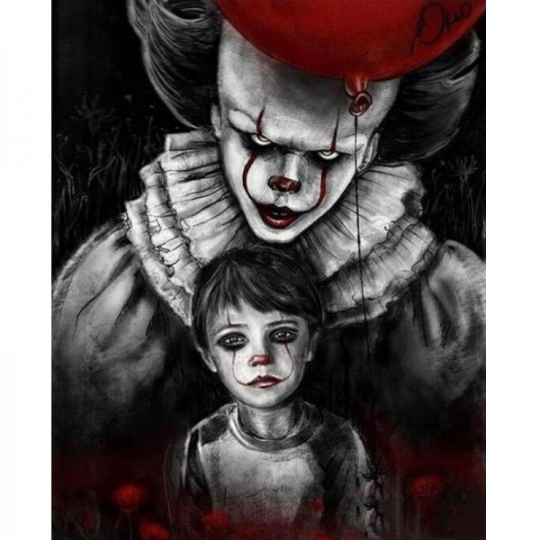 Clown mit Kind Diamond Painting Diamant Malerei