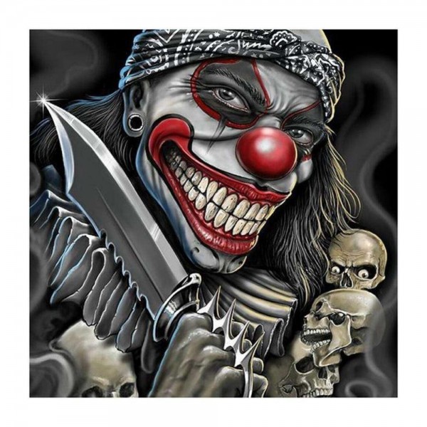 Killer Clown mit Messer Diamond Painting Diamant Malerei