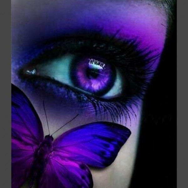 Auge mit Schmetterling Diamond Painting Diamant Malerei