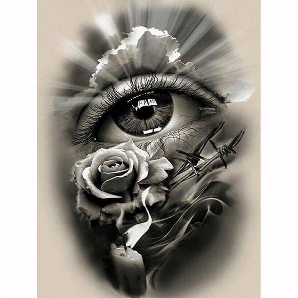 Auge mit Rosen uvm. Diamond Painting Diamant Malerei