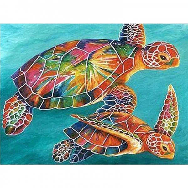 Seeschildkröte Bunt Diamond Painting Diamant Malerei