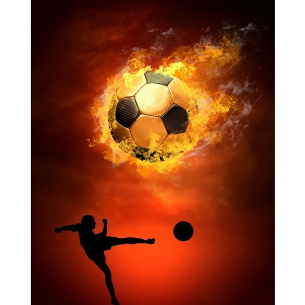 Brennender Fussball Diamond Painting Diamant Malerei