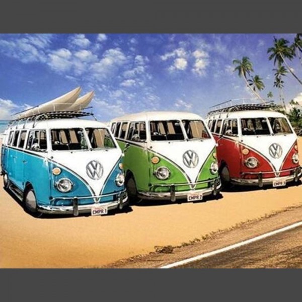 VW Bulli 3 Diamond Painting Diamant Malerei