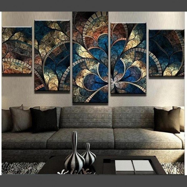 Abstrakte Blumen Multi Panel Diamond Painting Diamant Malerei