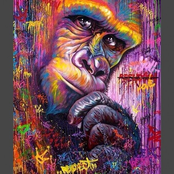 Hintergrundbild Affe Diamond Painting Diamant Malerei