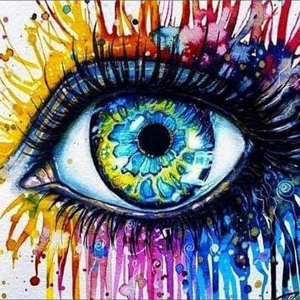 Bunter Auge - Fantasie Diamond Painting Diamant Malerei