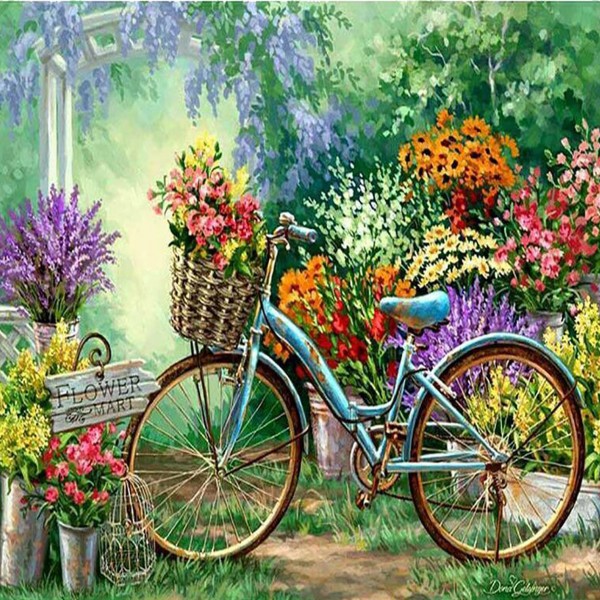 Velo mit Blumen Diamond Painting Diamant Malerei